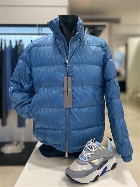 dior oblique coat blue|Dior down jacket.